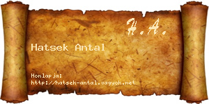 Hatsek Antal névjegykártya